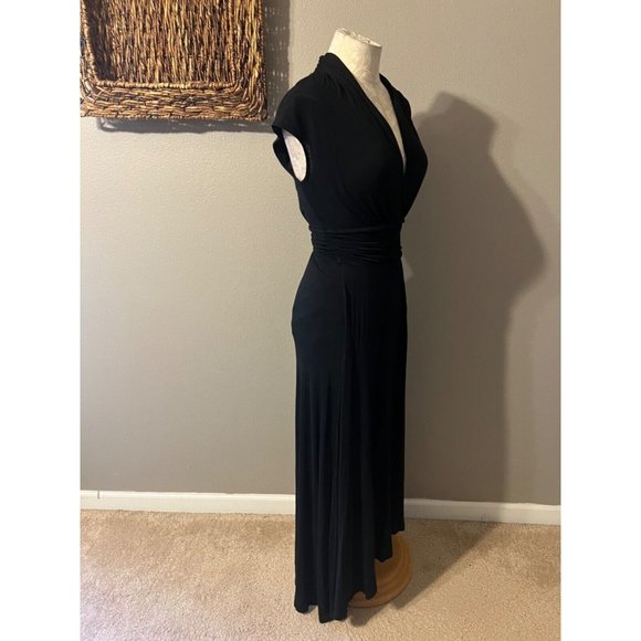 Anthropologie Maeve Bristol Maxi Dress Small Black Stretch Washable - Picture 7 of 11